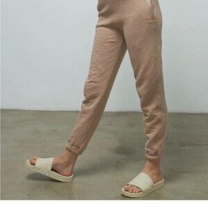 Lunya Restore Double‎ Face Pima Cotton Jogger Pants Oatmeal Small NWOT Cozy Soft